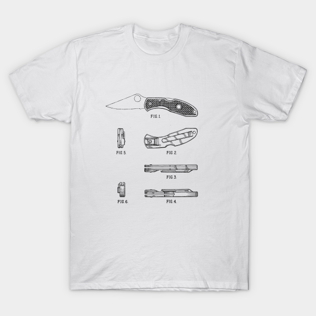 Folding Knife Vintage Patent Hand Drawing Knife TShirt TeePublic